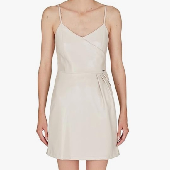NWT • Armani Exchange • Women's Sleeveless Faux Leather Mini Dress • Size 10 • 😍 - Picture 2 of 7